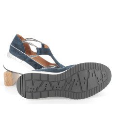 Salomés bleu marine en cuir daim