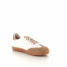 Baskets basses blanches et velour marron