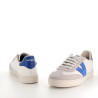 Baskets basses blanches détails bleus
