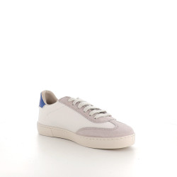 Baskets basses blanches détails bleus