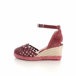 Nu-pieds rouge avec foulard