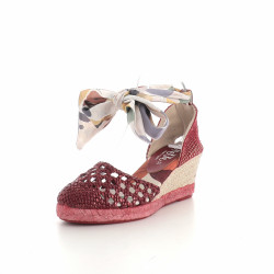 Nu-pieds rouge avec foulard