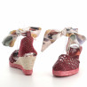 Nu-pieds rouge avec foulard