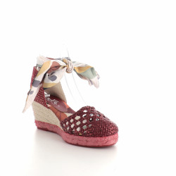 Nu-pieds rouge avec foulard