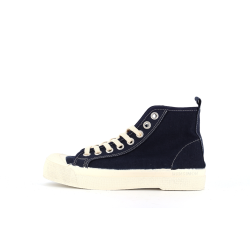 basket montante en toile bleu
