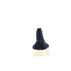basket montante en toile bleu