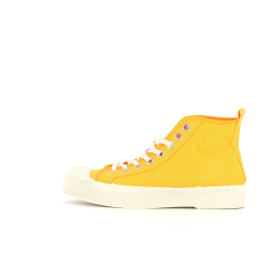 basket montante en toile jaune
