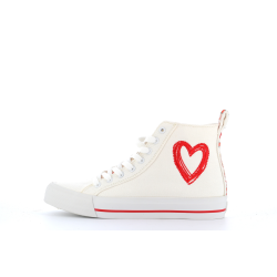 basket montante en toile blanche