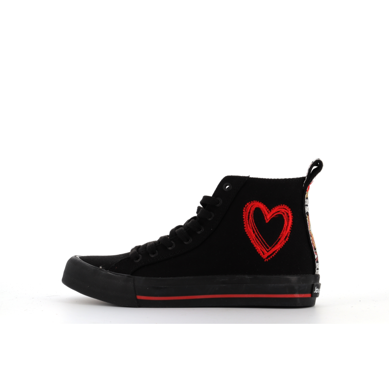 basket montante en toile noire