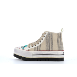 basket montante en toile beige