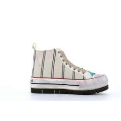 basket montante en toile beige
