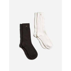 Duo Chaussettes TBS en coton noir et blanc