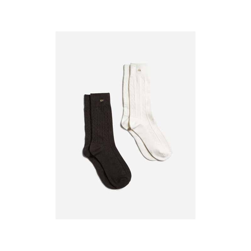 Duo Chaussettes TBS en coton noir et blanc