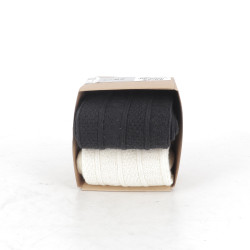 Duo Chaussettes TBS en coton noir et blanc
