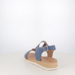 Nu-pieds Compensés Élu par Nous Bleu & Argenté