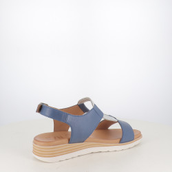 Nu-pieds Compensés Élu par Nous Bleu & Argenté