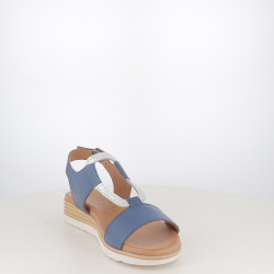 Nu-pieds Compensés Élu par Nous Bleu & Argenté