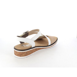 Nu-pieds blanc Rieker à scratch