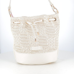 Sac seau crochet fushia
