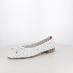 Ballerine Blanche Tressée Coco Abricot