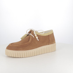Basket Basse Suède Marron Coco Abricot