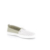Ballerines verts kaki et blanches en cuir