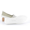 Ballerines verts kaki et blanches en cuir