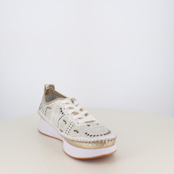 Baskets Basses Pedro Torres Blanches et Or