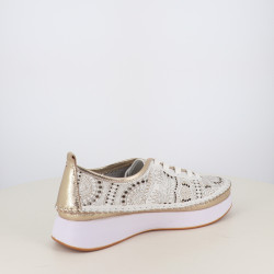 Baskets Basses Pedro Torres Blanches et Or