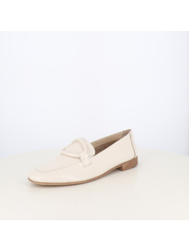 Mocassins Coco Abricot Blancs à Boucle