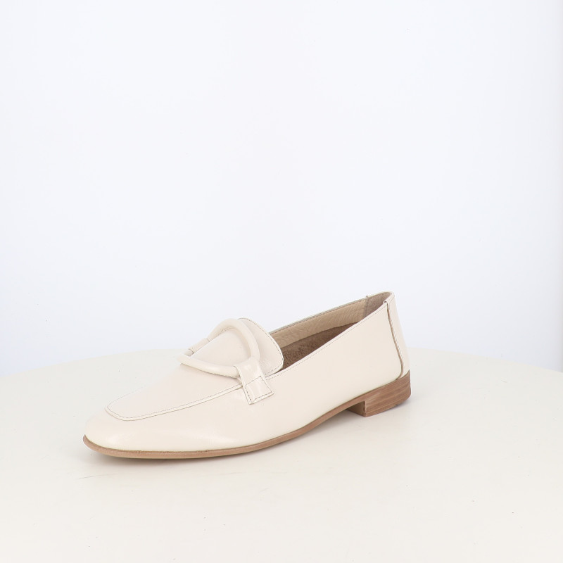 Mocassins Coco Abricot Blancs à Boucle