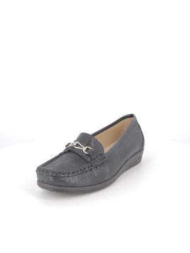 mocassin marine en cuir