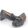 mocassin marine en cuir