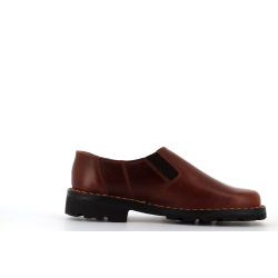 mocassin en cuir marron
