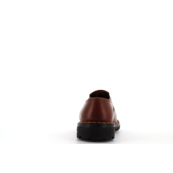 mocassin en cuir marron