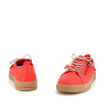 Baskets basses rouges lacets et zip