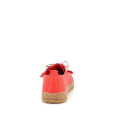 Baskets basses rouges lacets et zip