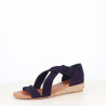 Nu-pieds en cuir Bleu