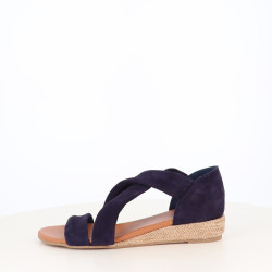 Nu-pieds en cuir Bleu