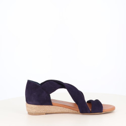 Nu-pieds en cuir Bleu