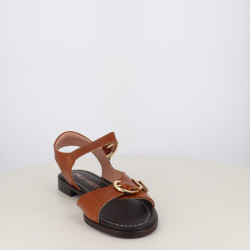 Nu-Pieds Plats Marron