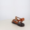 Nu-Pieds Plats Marron