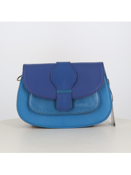 Petit sac arrondi Soruka bleu à languette interchangeable
