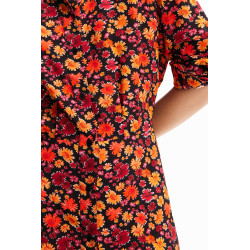 Robe rouge avec motis floraux Desigual