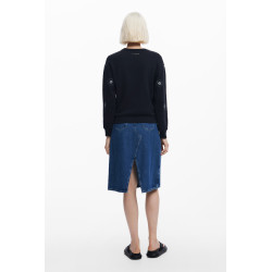 Pull noir en coton Desigual