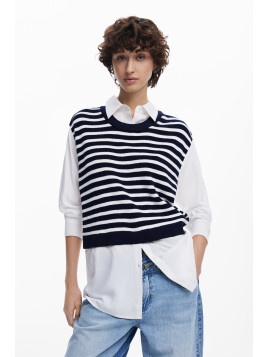 Chemise effet pull sans manche