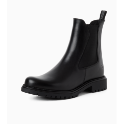 Bottines Noires en Cuir et Synthétique