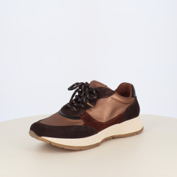 Tennis Femme Textile Chocolat et Bronze EULALIE