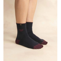 Chaussette Femme Textile Navy et Coeur LOVYSOC