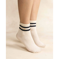 Chaussette Femme Textile Craie et Marine LOUASOC